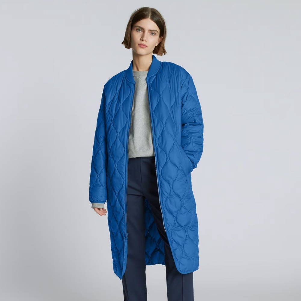 Everlane ReNew Long Liner in Lapis Blue